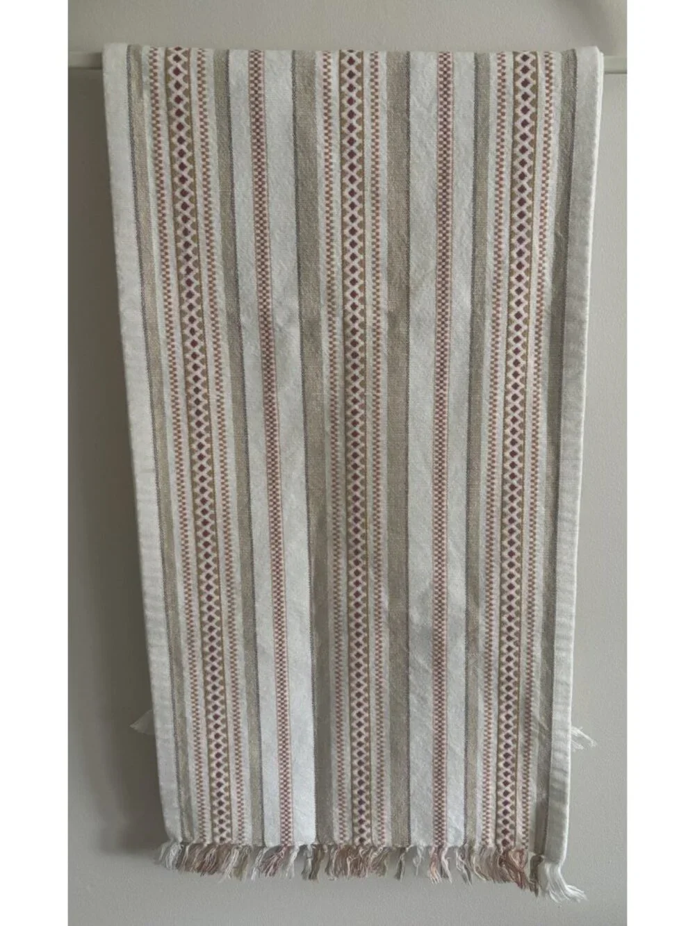 Pier 1 Imports Textured Woven Striped Fringe Table Runner 67